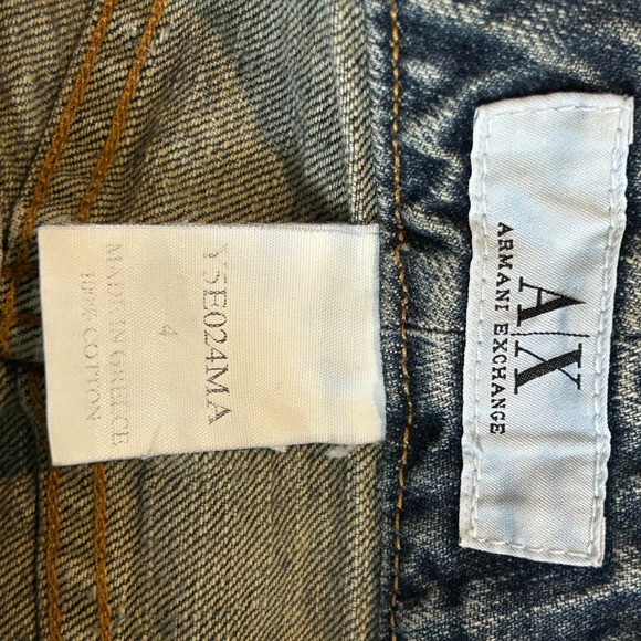 Armani Exchange A|X Jean Skirt  Size 4 Front Slit Denim Blue Midi Womens - Picture 7 of 8